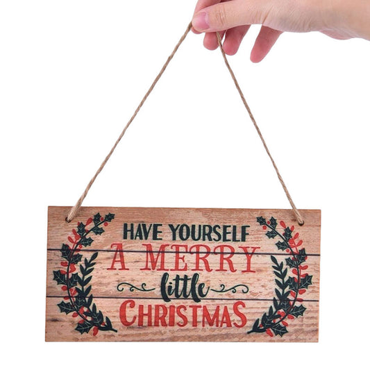 Hot Sale 1PC 2022 New Year Wooden Door Hanging Sign Christmas Tree Ornament Christmas Decoration for Home Wooden Pendant Gift