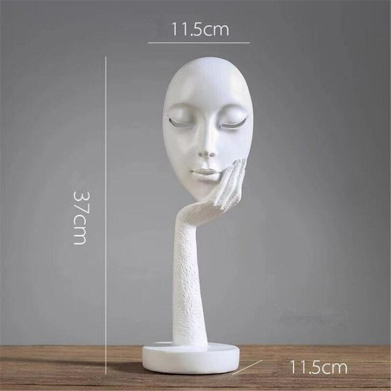 Modern Human Meditators Abstract Lady Face Character Resin Statues Sculpture Art Crafts Figurine Home Decorative Display