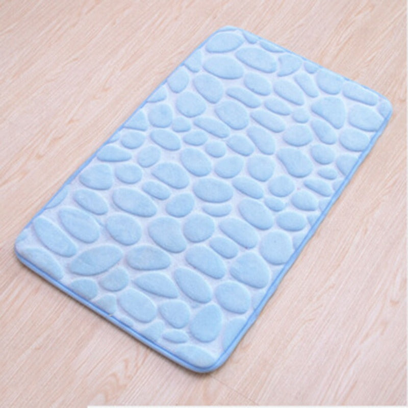 Home Bathroom Mat Non-slip Pebble Carpets Absorbent Lavatory Bedroom Floor Toilet Memory Foam Washable Rug Bathroom Decor Mat