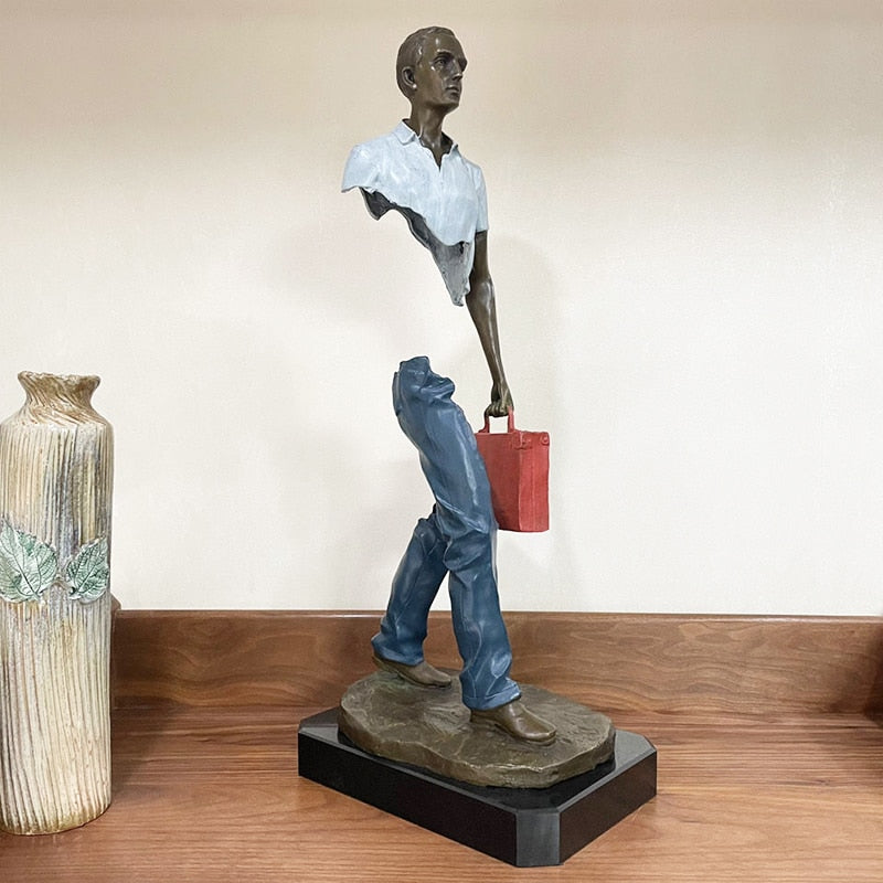 Famous Bruno Catalano Bronze Traveller Sculpture Modern Art Bronze Abstract Statue and Sculpture For Home Decor Ornaments