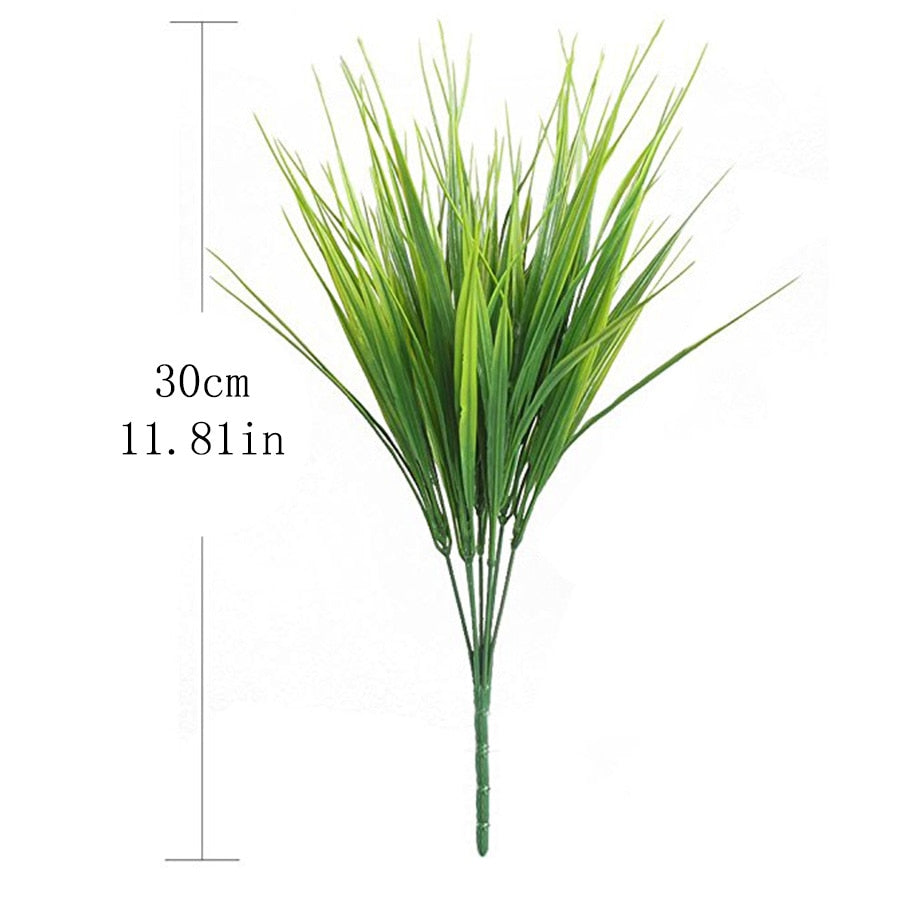 Artificial Outdoor Plants Fake Plastic Greenery Shrubs Wheat Grass Bushes Flowers Filler Outside Home Garden Office Decoration