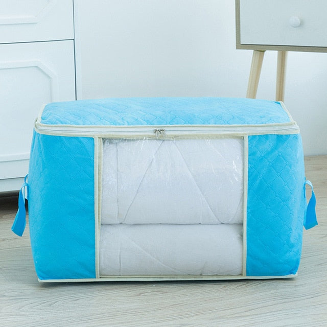 3Pcs Blanket Quilt clothes Closet Box Bags Home Foldable Moisture-proof Storage case Washable zipper household cabinet organizer