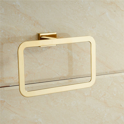 gold Towel Ring chrome Bathroom accessories Decoration Elegant square style