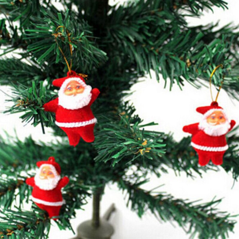 1pc Cute Christmas Tree Decoration Pendant Mini Santa Clause Doll Hanging Ornaments Christmas Decor for Home Party New Year Gift