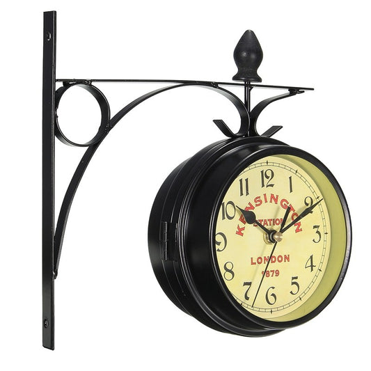 Double Sided Metal Wall Clock - Mel Patel