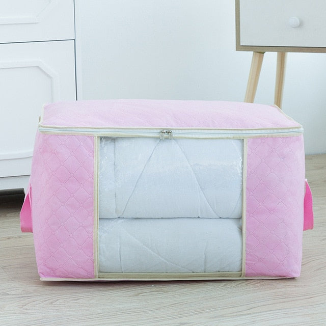 3Pcs Blanket Quilt clothes Closet Box Bags Home Foldable Moisture-proof Storage case Washable zipper household cabinet organizer