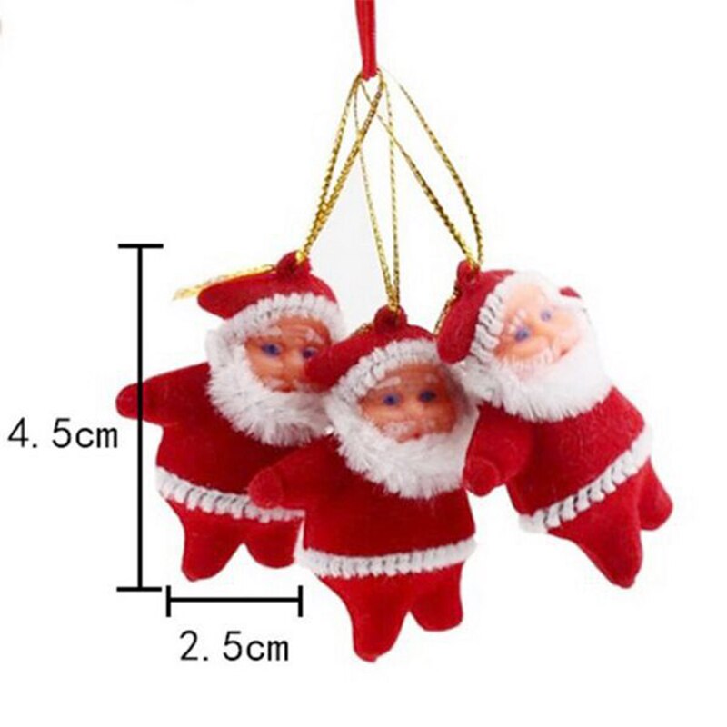 1pc Cute Christmas Tree Decoration Pendant Mini Santa Clause Doll Hanging Ornaments Christmas Decor for Home Party New Year Gift