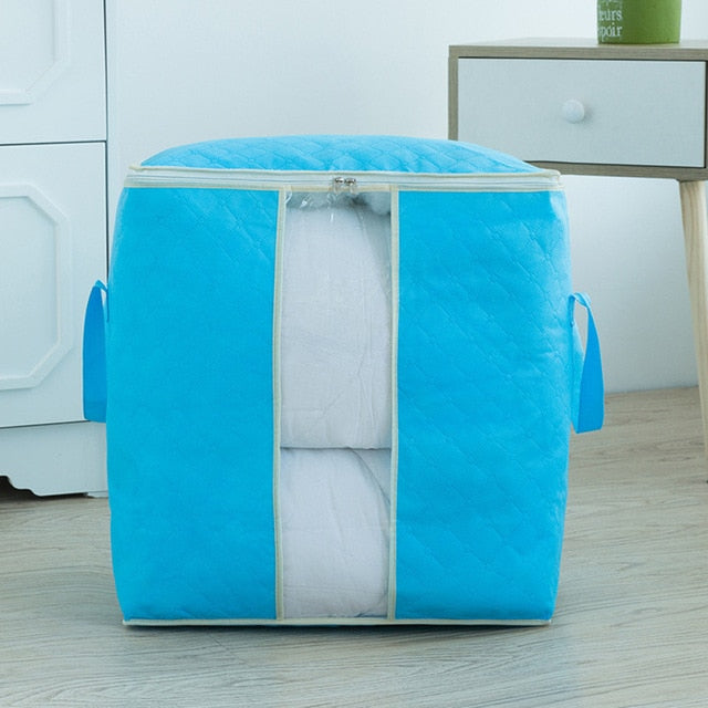 3Pcs Blanket Quilt clothes Closet Box Bags Home Foldable Moisture-proof Storage case Washable zipper household cabinet organizer