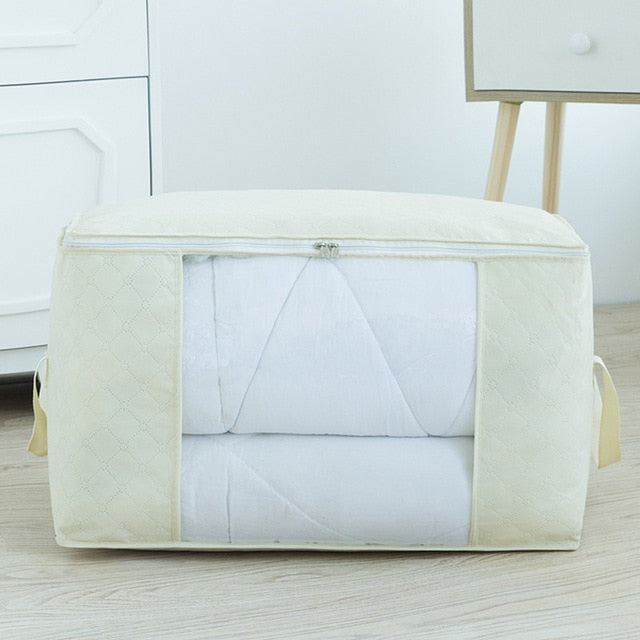 3Pcs Blanket Quilt clothes Closet Box Bags Home Foldable Moisture-proof Storage case Washable zipper household cabinet organizer