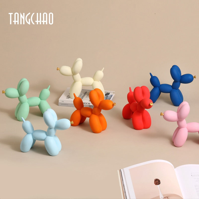 New Home Decor Balloon Dog Statue Resin Figurines For Interior Nordic Modern Living Room Office Aesthetic Room Decoration