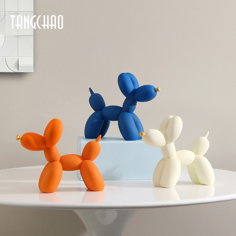 New Home Decor Balloon Dog Statue Resin Figurines For Interior Nordic Modern Living Room Office Aesthetic Room Decoration