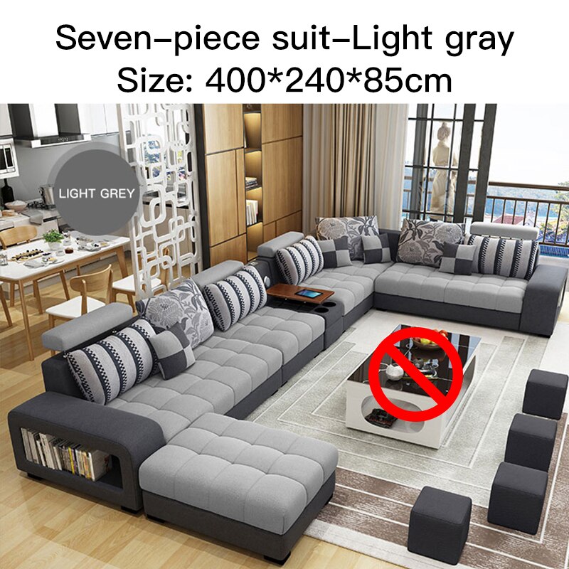 Nordic Modern Minimalist Long Chair Sofas Sectional Upholstered Fabric Sofa With Chaise Lounge 3 Seat Couch For Large Apartment