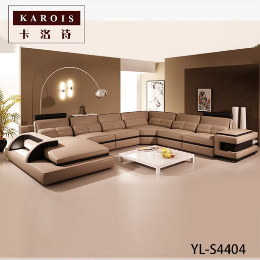 KAROIS S4404 Nordic Furniture Cowhide Sofa European Corner Leather Sofa Combination new arrival