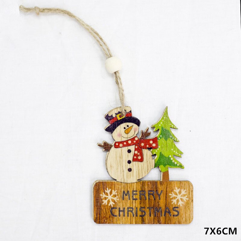 New Year 2023 Natural Xmas Wood Craft Christmas Tree Ornament Wooden Pendant Decoration Noel Decora Adornos De Navidad 2022 Gift