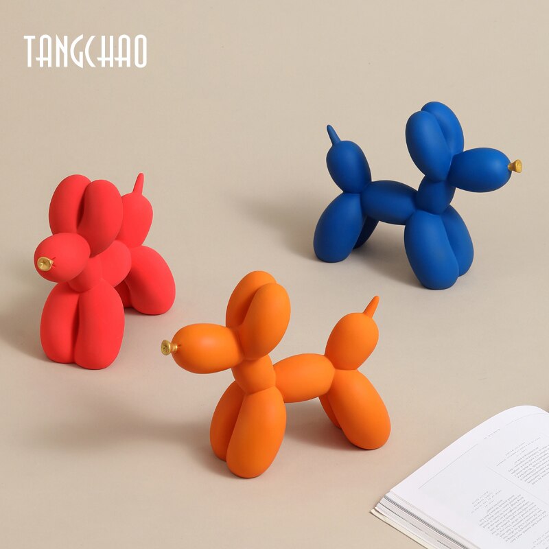 New Home Decor Balloon Dog Statue Resin Figurines For Interior Nordic Modern Living Room Office Aesthetic Room Decoration