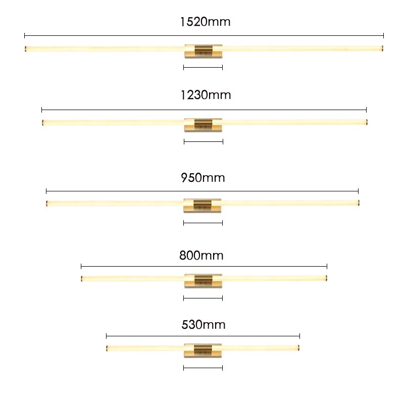 LODOOO Gold Modern Led Bathroom Mirror Light Gold Bedroom dressing table mirror lamp Entrance hallway Mirror lighting