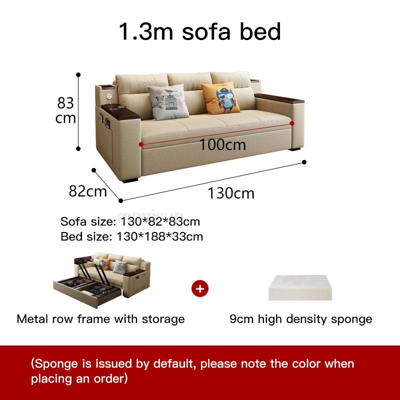 Sofa Bed Living Room 2021 New Fabric Foldable Dual-use Double Office Multifunctional Net Red Small Apartment Sofa Bed