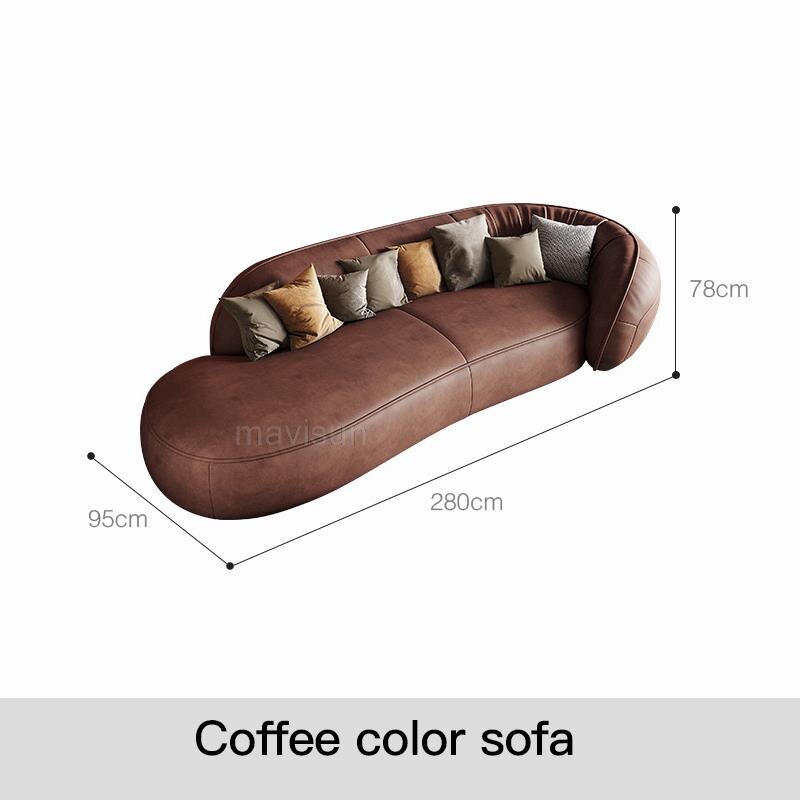 Top Crown Designer Profiled Sofa Light Luxury Living Room Milan 2021 New High-End Frosted Leather Trendy Personalized Sofa