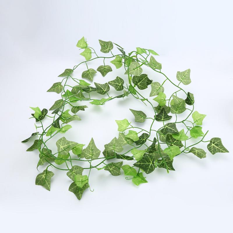 210CM Green Vine Silk Artificial Ivy Hanging Leaf Garland Plants Creeper Leaf Home Decor Wedding Bathroom Garden Decoration