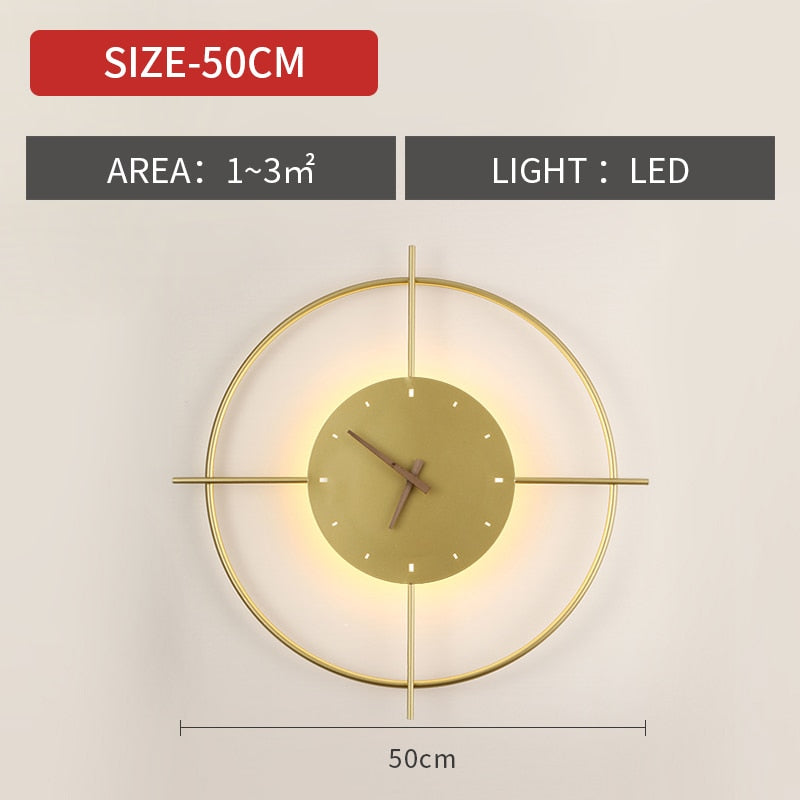 Hot sale Nordic LED Wall Lamps Art Clock Design Wall Sconce Creative Aisle Bedroom Living Room Background Wall Decor Wall Light