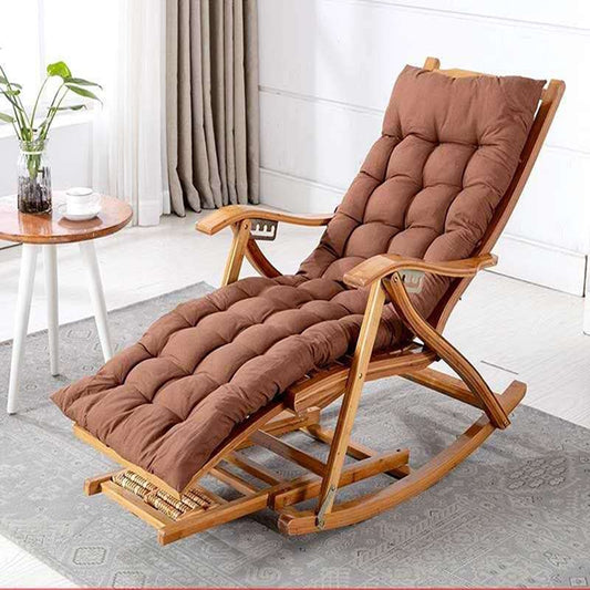 Rocking chair bamboo recliner backrest foldinglunch break chair balcony lazy leisure home furniture elderly ArmchairFoot massage