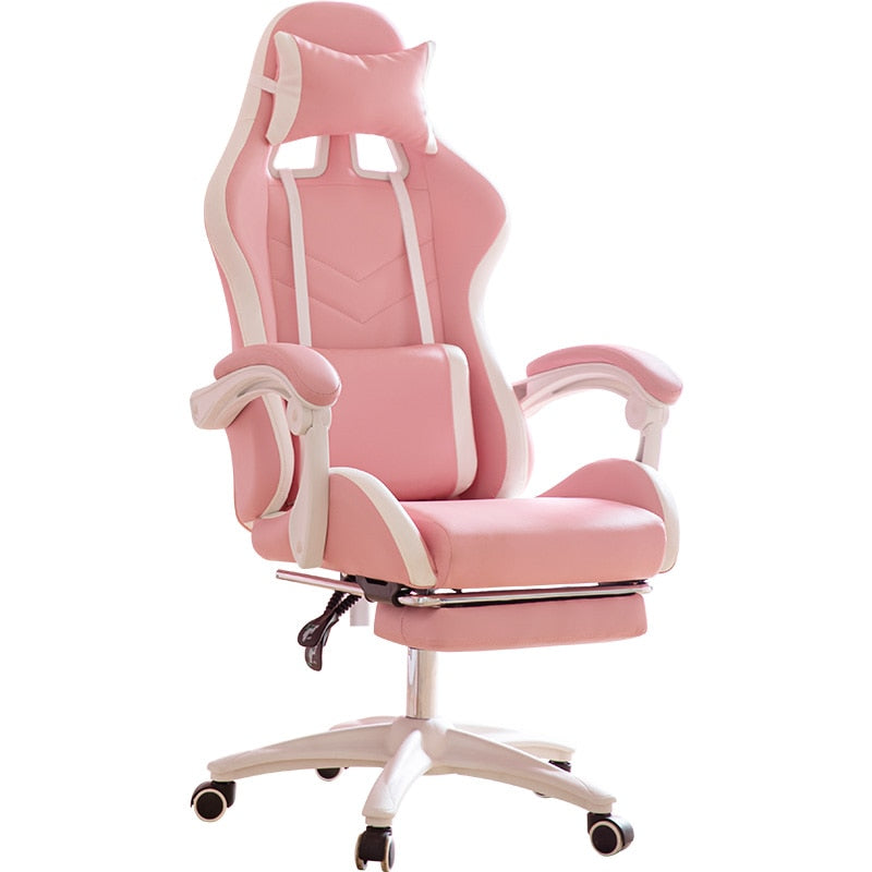 Office Chair WCG Computer Gaming Chair Reclining Armchair with Footrest Internet Cafe Gamer Chair Office Furniture Pink Chair