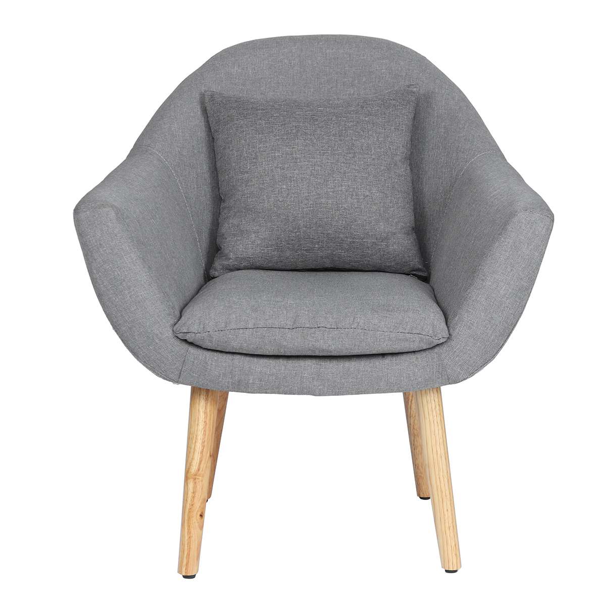 Nordic Style Single Sofa Chair Cotton Linen Upholstered Arm Chair with Pillow Chaise Lounge Living Room Sofas Seat Cushion