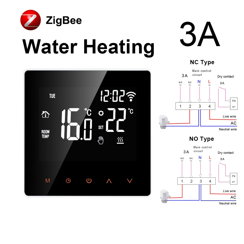 AVATTO Tuya Zigbee Smart Thermostat Temperature Controller,Water/Electric Heating with Build in Sensor Support Alexa Google Home