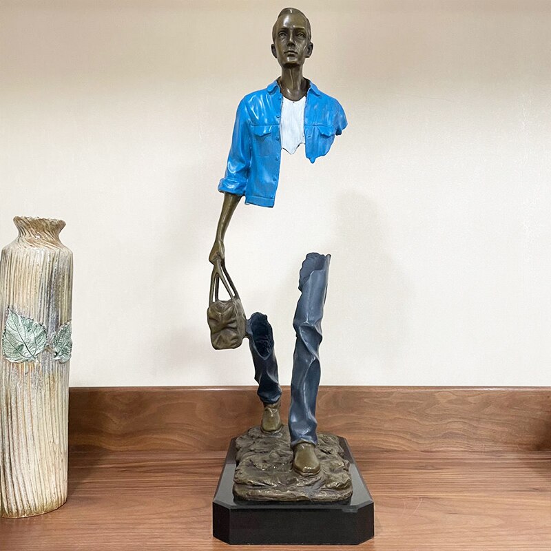 Famous Bruno Catalano Bronze Traveller Sculpture Modern Art Bronze Abstract Statue and Sculpture For Home Decor Ornaments