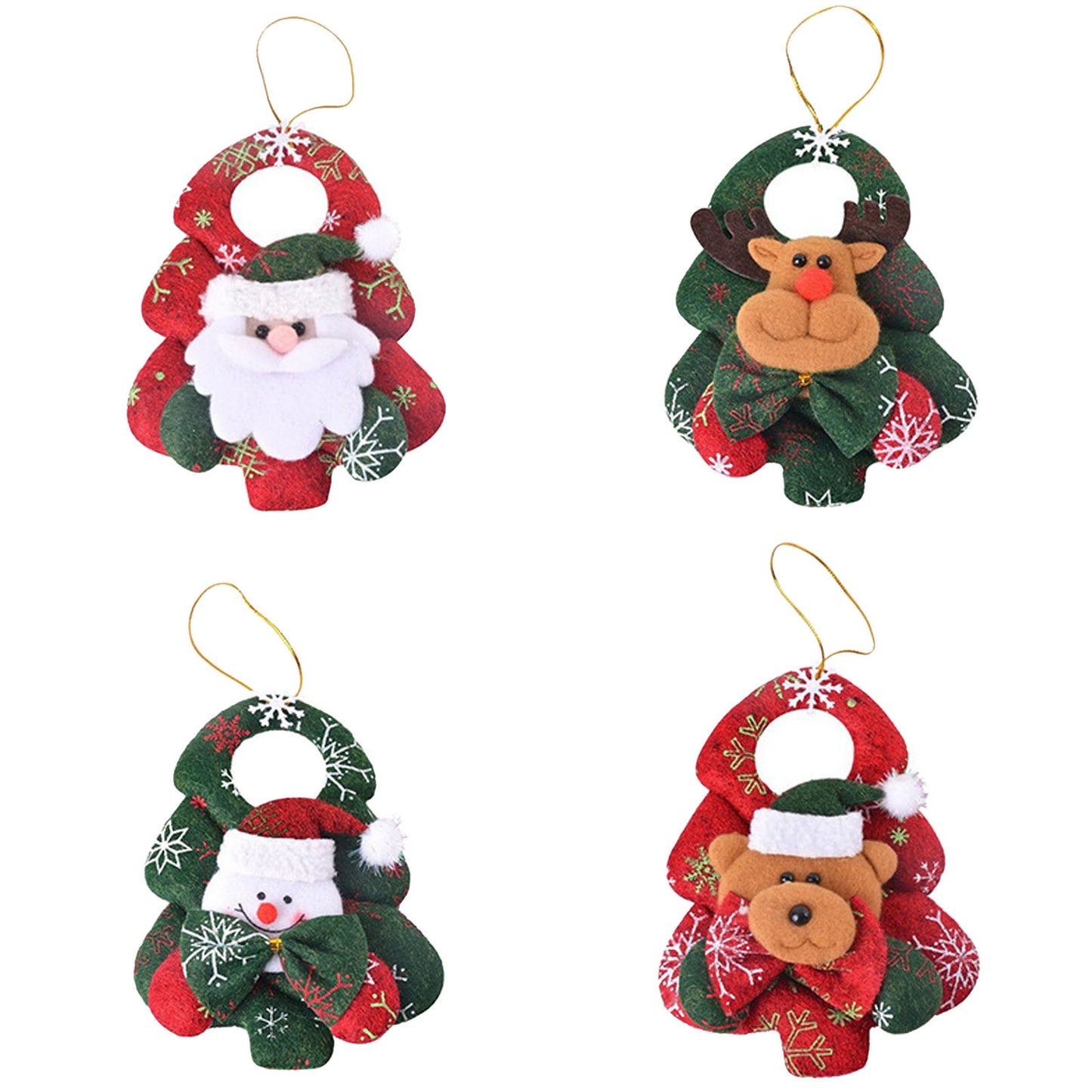 14.5x10.5cm Christmas Door Hanging Doll Xmas Ornaments Santa Claus Elk Snowman Pendants Drop Christmas Tree Decorations for Home