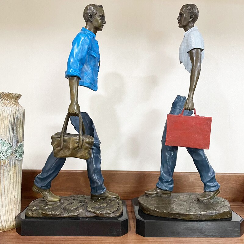 Famous Bruno Catalano Bronze Traveller Sculpture Modern Art Bronze Abstract Statue and Sculpture For Home Decor Ornaments