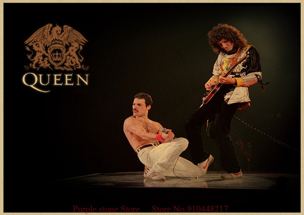 Queen Band Music Kraft Paper Poster Wall Stickers Home Decoration High Quality Prints HOME ART