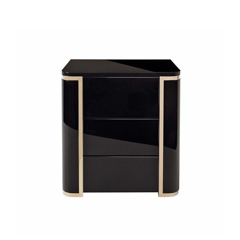 High quality ornate Italian hotel bedroom furniture drawer nightstand modern luxury bedside table nightstands