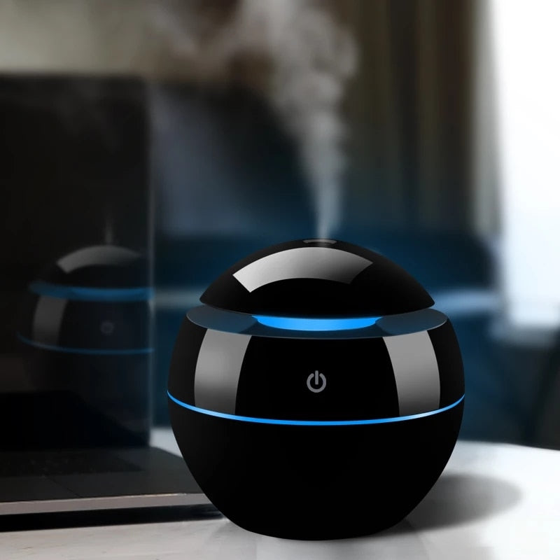 Air Humidifier Ultrasonic USB Aroma Diffuser Wood Grain LED Night Light Electric Essential Oil Diffuser Aromatherapy Bedroom