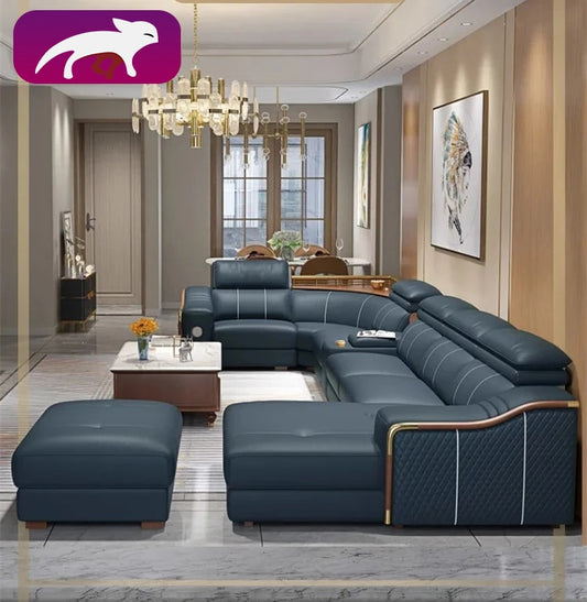 Living room sofa leather sofa multi-functional sofa corner sofa delivery to the door luxury comfort type