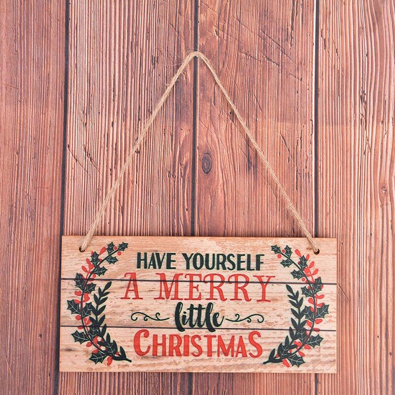 Hot Sale 1PC 2022 New Year Wooden Door Hanging Sign Christmas Tree Ornament Christmas Decoration for Home Wooden Pendant Gift