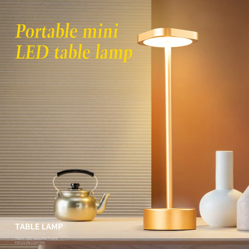 LED Rechargeable Cordless Table Lamp Outdoor Portable Desk Lamps 2-Levels  Brightness Night Light for Restaurant Camping Home