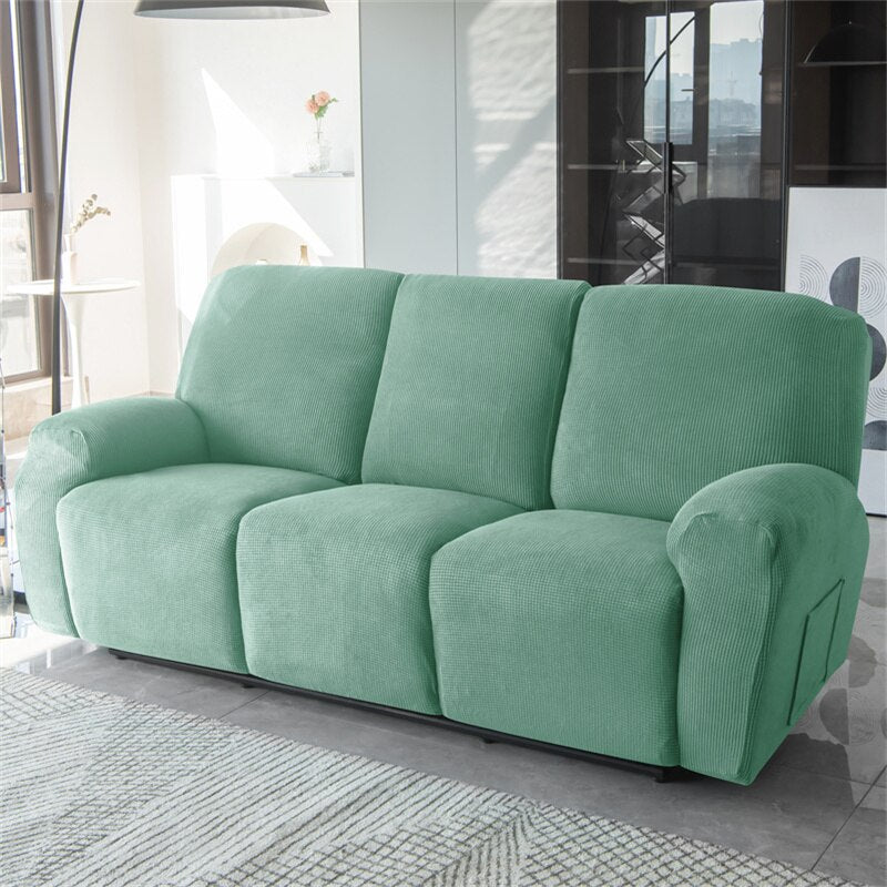 1 2 3 Seater Polar Fleece Recliner Sofa Cover Elastic Spandex Couch Slipcover Lazy Boy Armchair Covers for Living Room Furniture