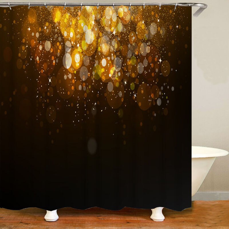 Trendy Rose Gold Falling Sparkle Glitter Bathroom Shower Curtain Set Girly Peach Pink Confetti Dust Dot Bath Mats Cortina Baño