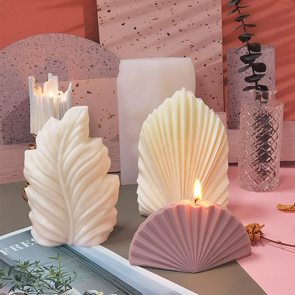 3D Silicone Candle Mold Leaf Scented Candle Making Molds DIY  Scallop Candle Soap Plaster Wax Mold Home Decor Craft Supplies