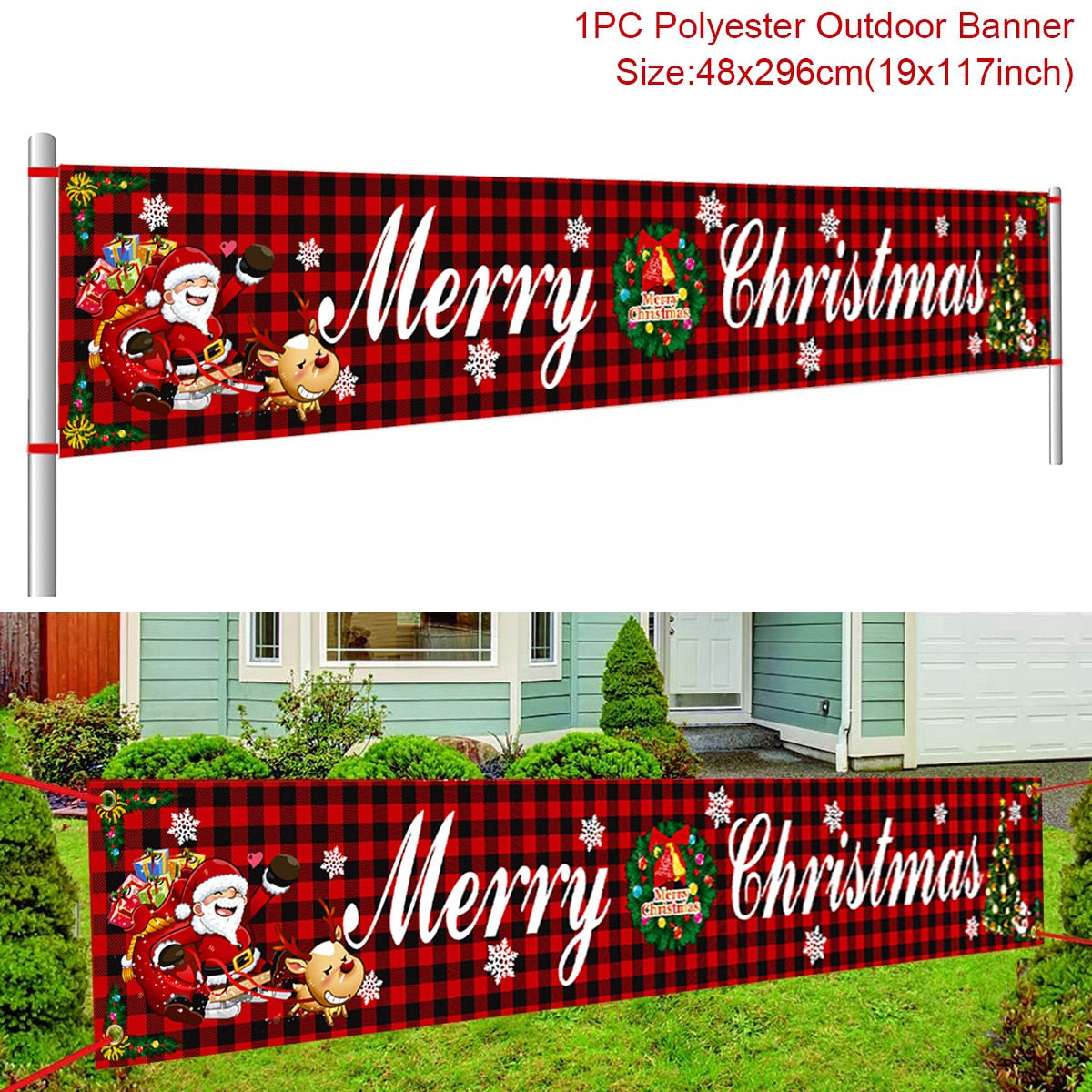 Christmas Outdoor Banner Flag Christmas Decoration For Home 2022 Xmas Ornaments Gifts Navidad Noel Natal Happy New Year 2023