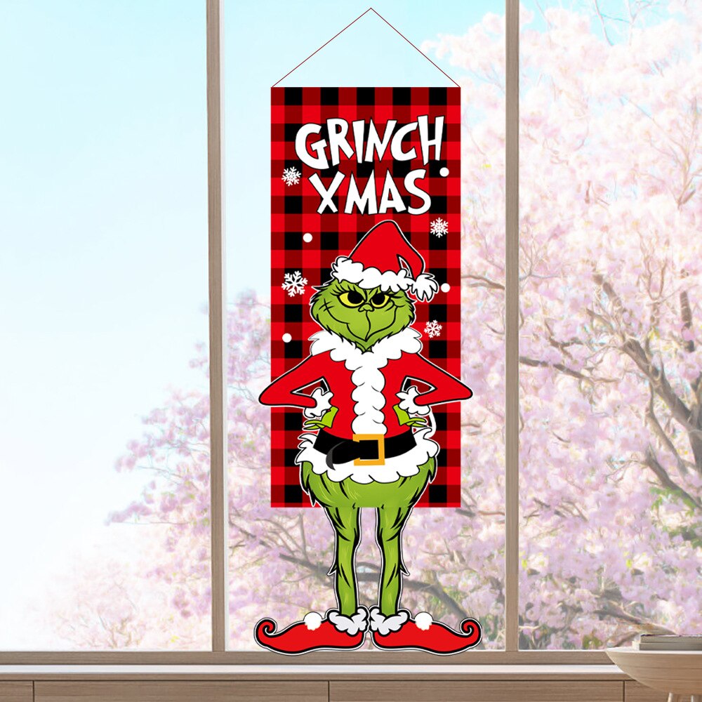 Outdoor Christmas Porch Signs Hanging Door Banner Decorative Flags Ornament Merry Christmas Navidad Natal New Year 2022 Gift