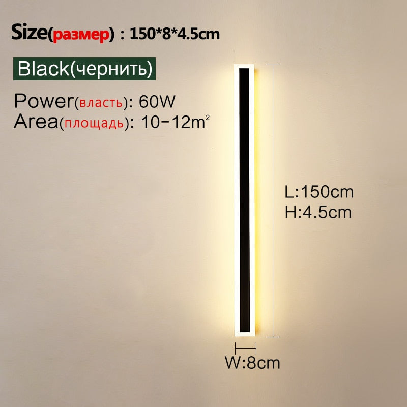 Wall lamp line minimalist  light long strip  outdoor waterproof garden decoration villa background wall garden light