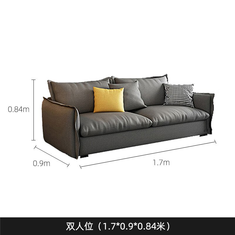 Simple Living Room Leather Sofa Wash Free High-quality Technology Cloth 2022 New Italian Minimalist Modern Sofa Width Fabric