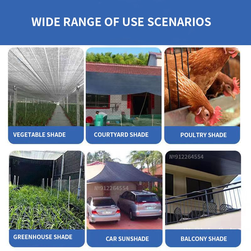 Outdoor HDPE UV Protection Shade Mesh 12 Needle 90% Shade Rate Car Pergola Garage Solar Shade Mesh Blue Green Black