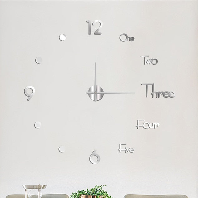 Modern Large Wall Clock 3d Mirror Sticker Unique Big Number Watch Diy Decor Wall Clock Art Sticker Decal Home Modern Decoration