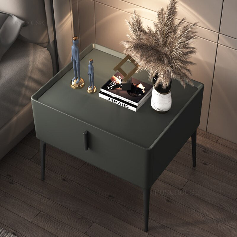 Modern Nightstands Italian Style Night Stand Light Luxury Storage Cabinet Bedroom Furniture Designer High-end Bedside Table