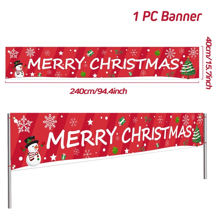 Christmas Outdoor Banner Flag Christmas Decoration For Home 2022 Xmas Ornaments Gifts Navidad Noel Natal Happy New Year 2023