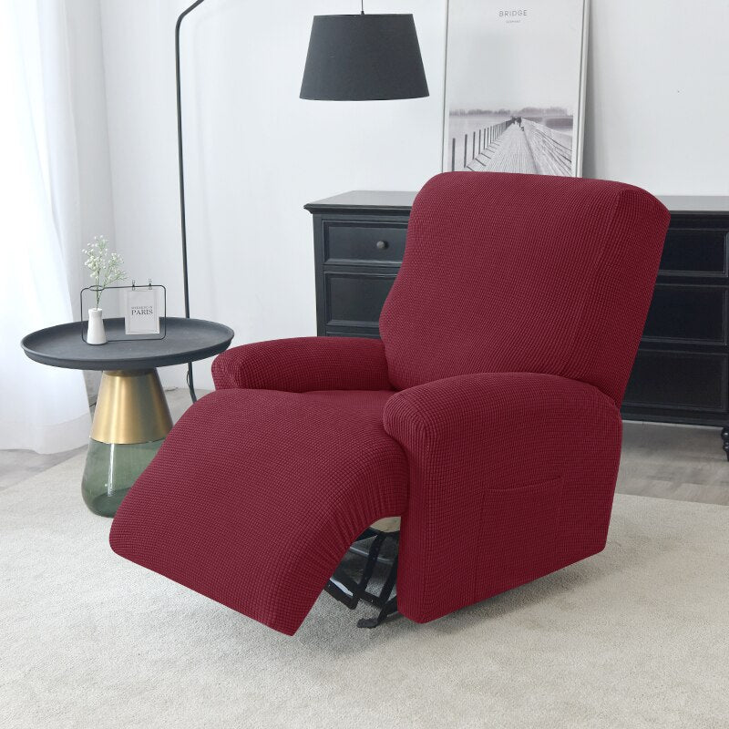 1 2 3 Seater Polar Fleece Recliner Sofa Cover Elastic Spandex Couch Slipcover Lazy Boy Armchair Covers for Living Room Furniture