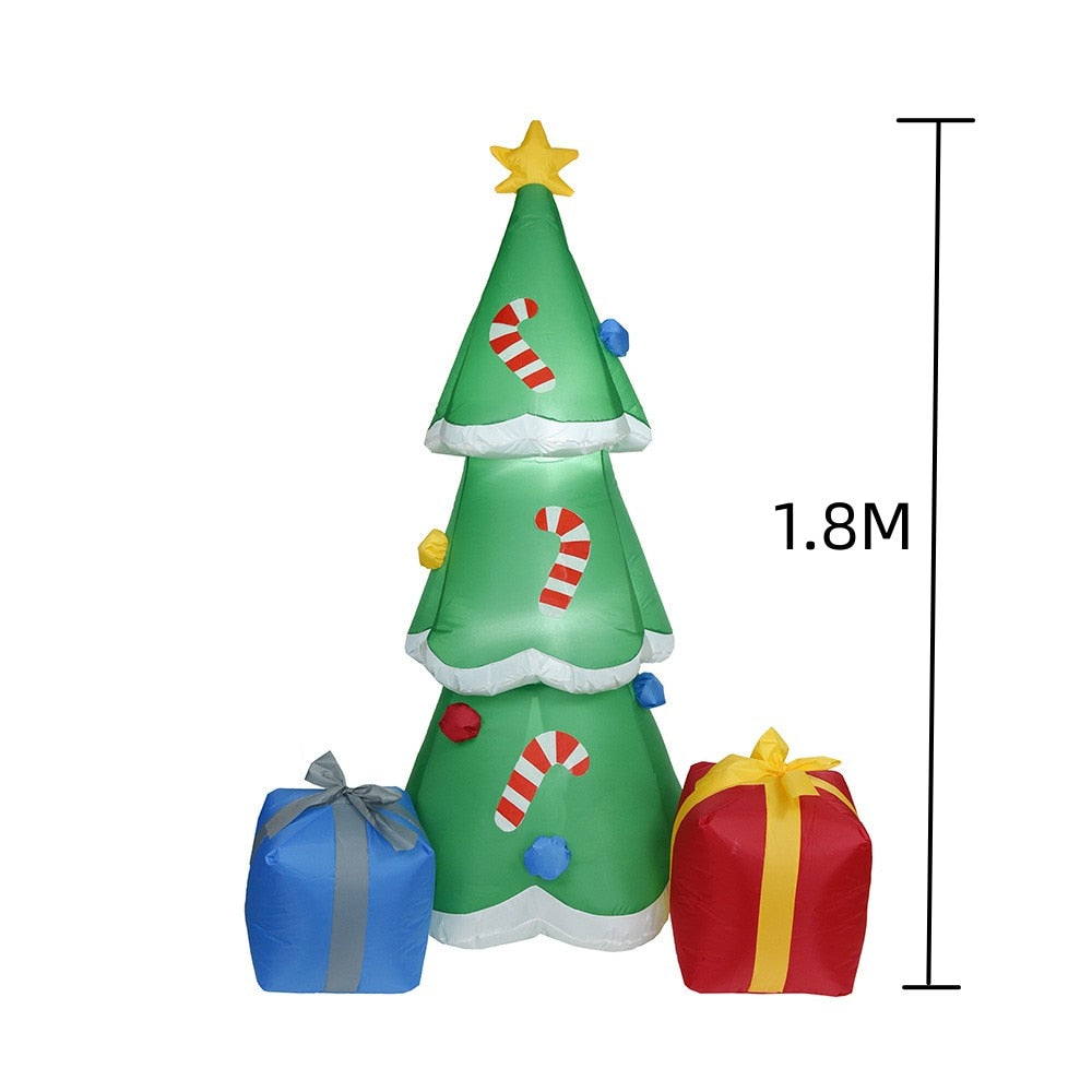 2.4M Large Christmas Inflatable Outdoor Decorations Santa Claus LED Light Outdoor Christmas Decoration for Home Garden New Year